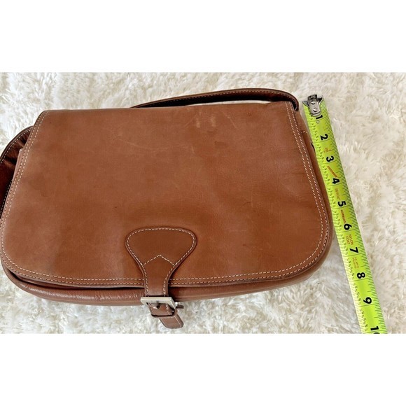 Hobo International Saddle Bag Messenger Brown Leather Shoulder Satchel Purse - Picture 5 of 16